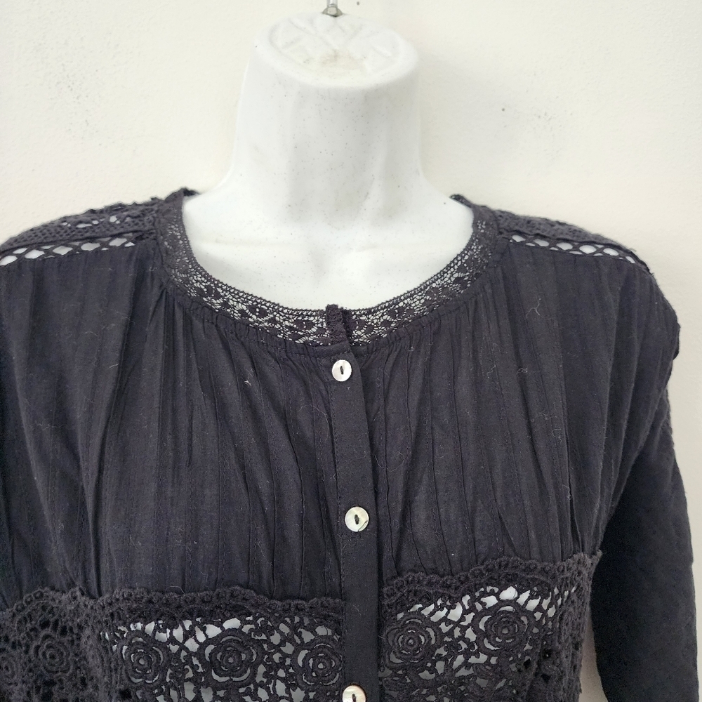 LoveShackFancy Beth Elegant Black Lace Maxi Dress Size P - Picture 11 of 16